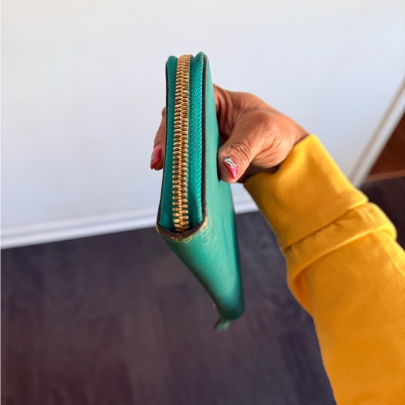 MCM Teal Studded Zip Wallet - Picture 4 of 7